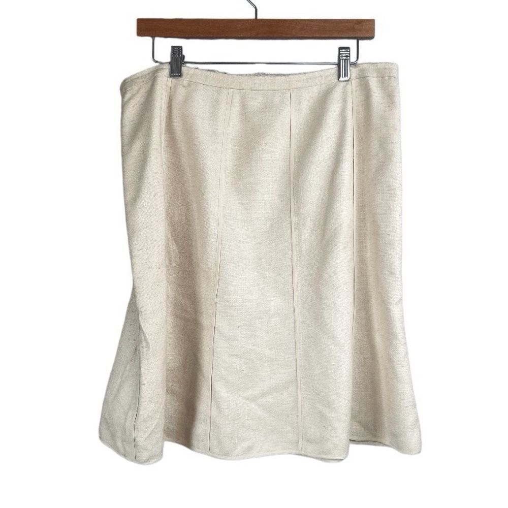 Marc Jacobs Straight Skirt High Rise Pleat Lines Knee Length Cream Size Small